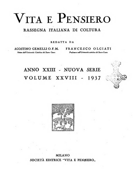 Vita e pensiero rassegna italiana di coltura