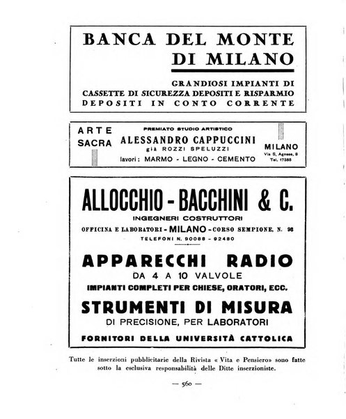 Vita e pensiero rassegna italiana di coltura