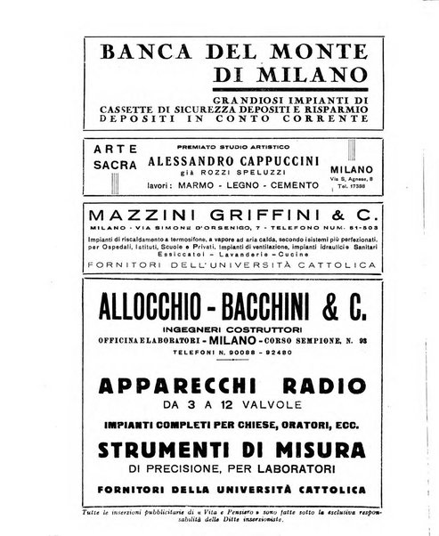 Vita e pensiero rassegna italiana di coltura