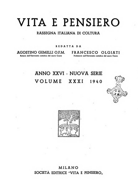 Vita e pensiero rassegna italiana di coltura