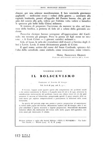 Vita e pensiero rassegna italiana di coltura