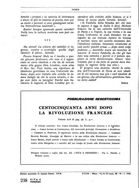 Vita e pensiero rassegna italiana di coltura