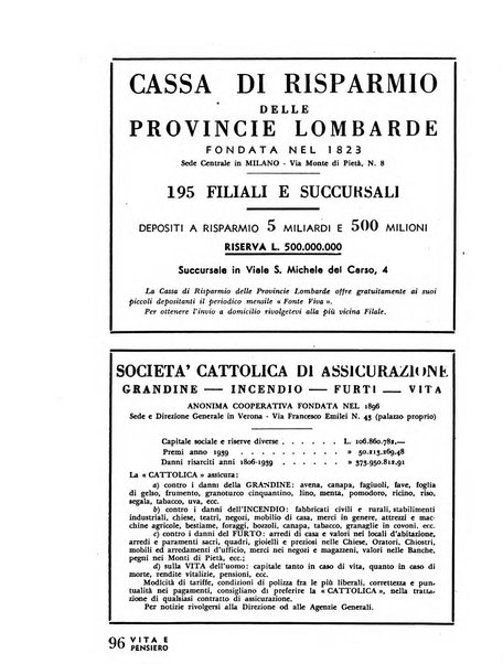 Vita e pensiero rassegna italiana di coltura