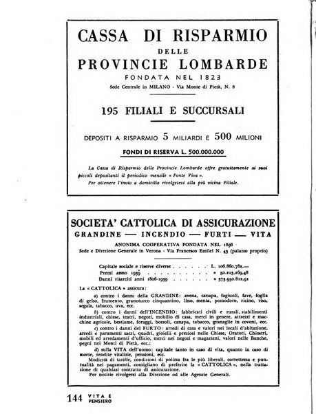 Vita e pensiero rassegna italiana di coltura