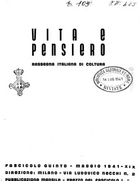 Vita e pensiero rassegna italiana di coltura