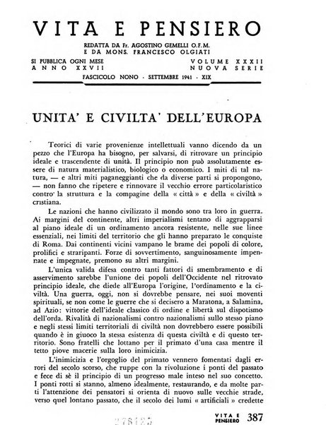 Vita e pensiero rassegna italiana di coltura