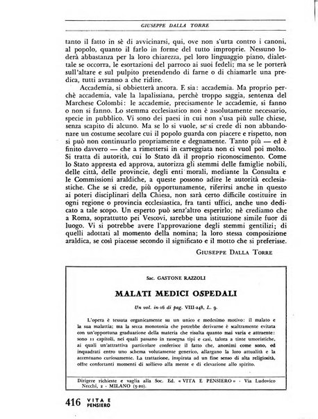 Vita e pensiero rassegna italiana di coltura