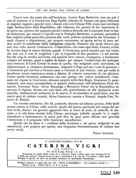 Vita e pensiero rassegna italiana di coltura