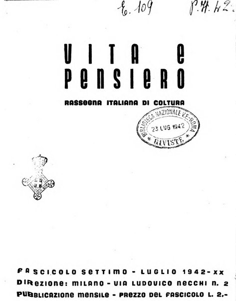 Vita e pensiero rassegna italiana di coltura