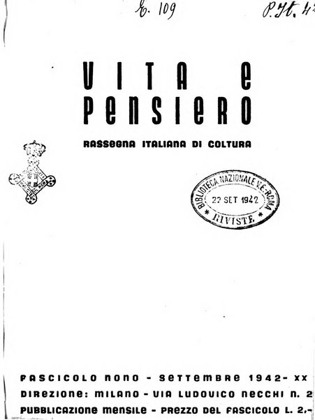 Vita e pensiero rassegna italiana di coltura