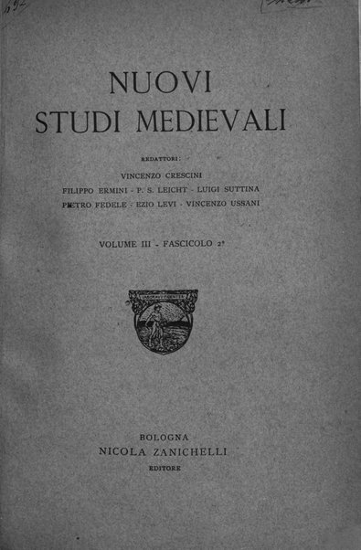 Nuovi studi medievali rivista di filologia e di storia