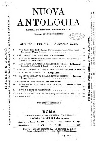 Nuova antologia di lettere, scienze ed arti