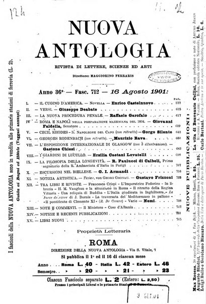 Nuova antologia di lettere, scienze ed arti