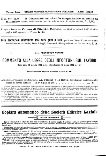 Giurisprudenza italiana e La legge riunite raccolta generale di giurisprudenza, dottrina e legislazione