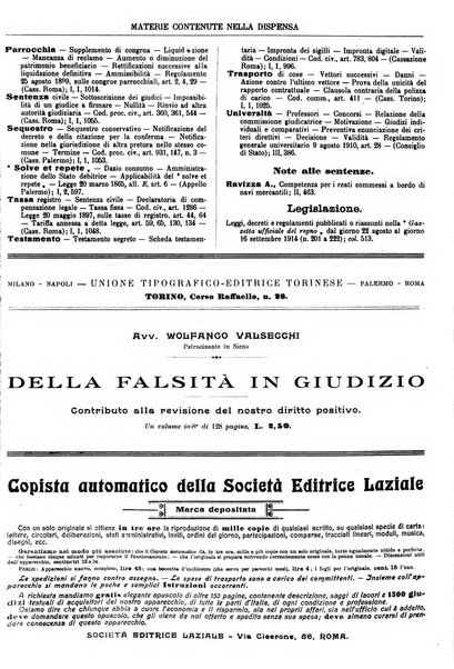 Giurisprudenza italiana e La legge riunite raccolta generale di giurisprudenza, dottrina e legislazione