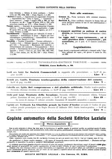 Giurisprudenza italiana e La legge riunite raccolta generale di giurisprudenza, dottrina e legislazione