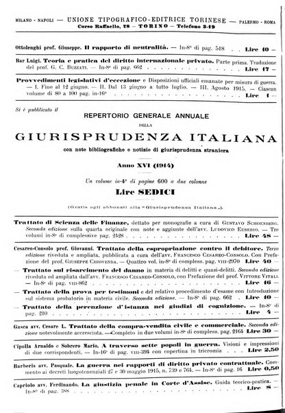 Giurisprudenza italiana e La legge riunite raccolta generale di giurisprudenza, dottrina e legislazione