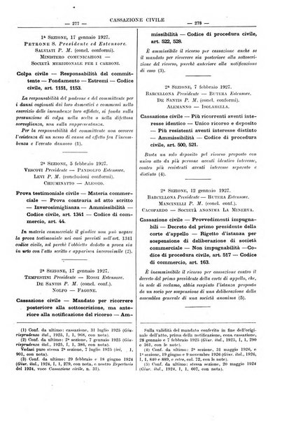 Giurisprudenza italiana e La legge rivista universale di giurisprudenza e dottrina