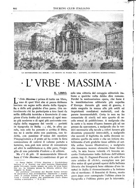 Le vie d'Italia turismo nazionale, movimento dei forestieri, prodotto italiano