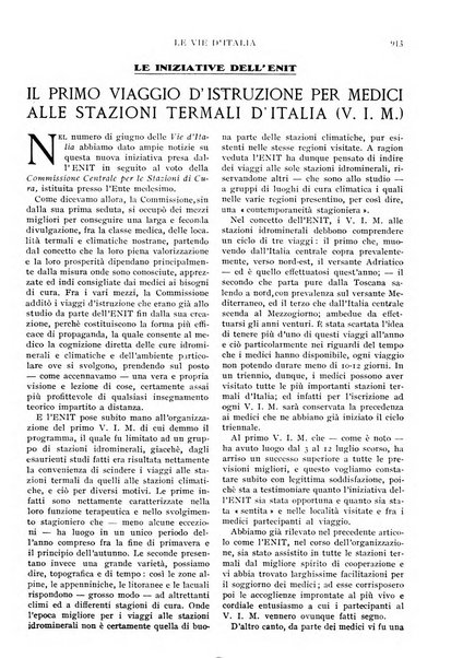 Le vie d'Italia turismo nazionale, movimento dei forestieri, prodotto italiano