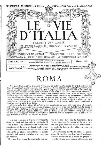 Le vie d'Italia turismo nazionale, movimento dei forestieri, prodotto italiano