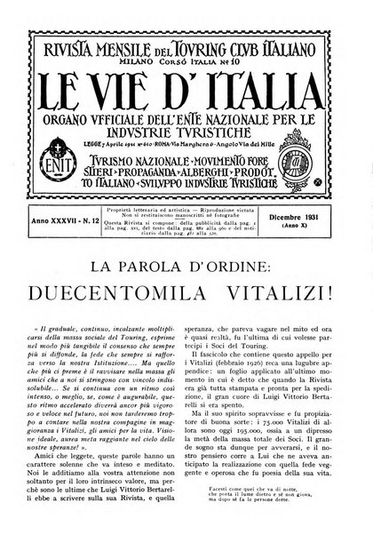 Le vie d'Italia turismo nazionale, movimento dei forestieri, prodotto italiano