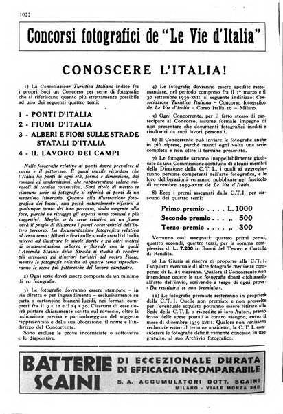 Le vie d'Italia turismo nazionale, movimento dei forestieri, prodotto italiano