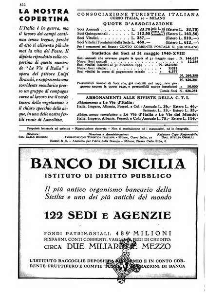 Le vie d'Italia turismo nazionale, movimento dei forestieri, prodotto italiano