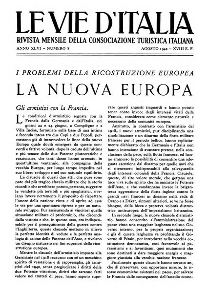 Le vie d'Italia turismo nazionale, movimento dei forestieri, prodotto italiano