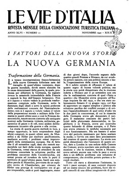 Le vie d'Italia turismo nazionale, movimento dei forestieri, prodotto italiano