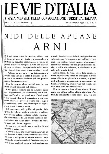 Le vie d'Italia turismo nazionale, movimento dei forestieri, prodotto italiano