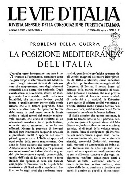 Le vie d'Italia turismo nazionale, movimento dei forestieri, prodotto italiano