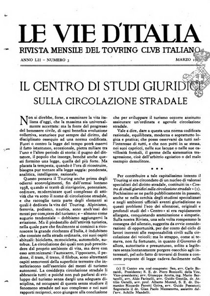 Le vie d'Italia turismo nazionale, movimento dei forestieri, prodotto italiano