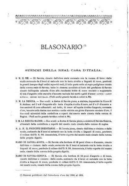 Calendario d'oro annuario nobiliare diplomatico araldico