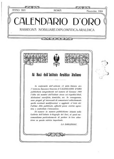 Calendario d'oro annuario nobiliare diplomatico araldico