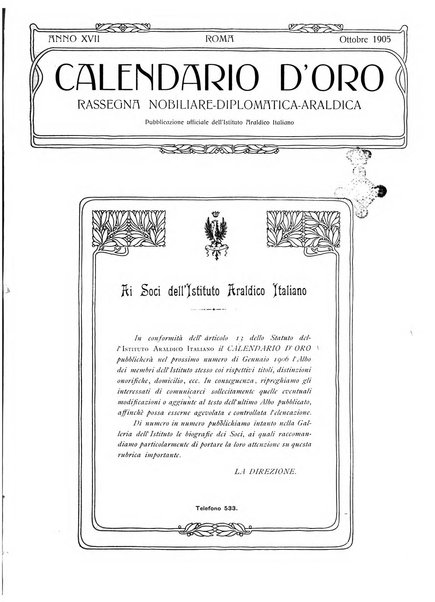 Calendario d'oro annuario nobiliare diplomatico araldico