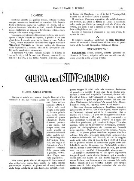 Calendario d'oro annuario nobiliare diplomatico araldico