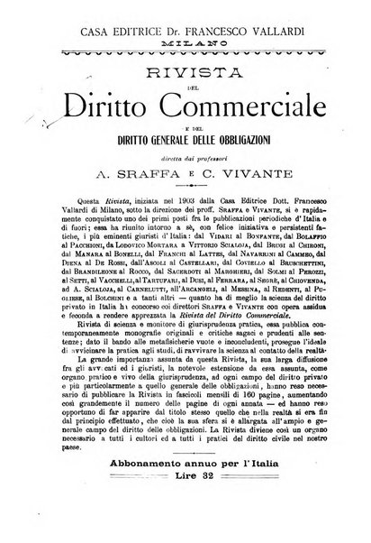 Rivista del diritto commerciale e del diritto generale delle obbligazioni