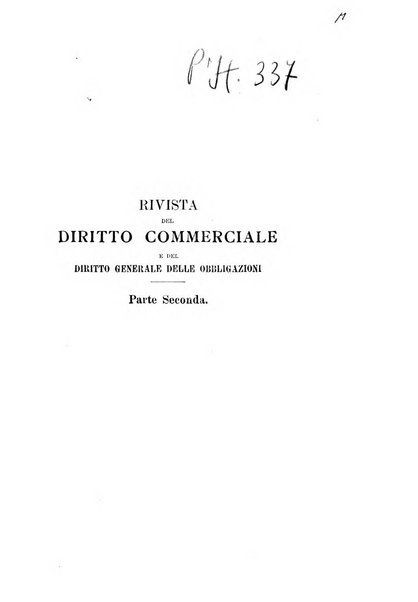 Rivista del diritto commerciale e del diritto generale delle obbligazioni