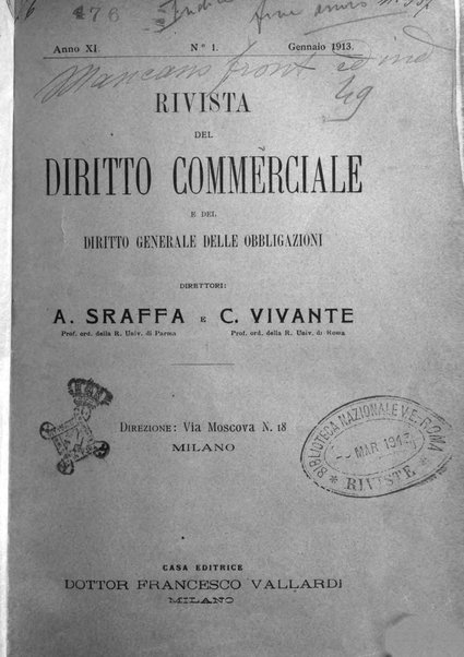 Rivista del diritto commerciale e del diritto generale delle obbligazioni