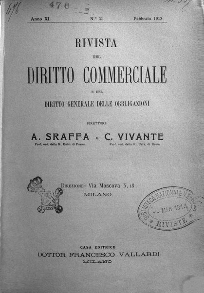 Rivista del diritto commerciale e del diritto generale delle obbligazioni