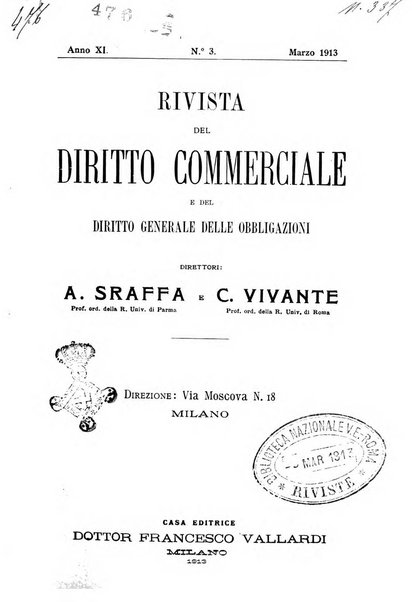 Rivista del diritto commerciale e del diritto generale delle obbligazioni