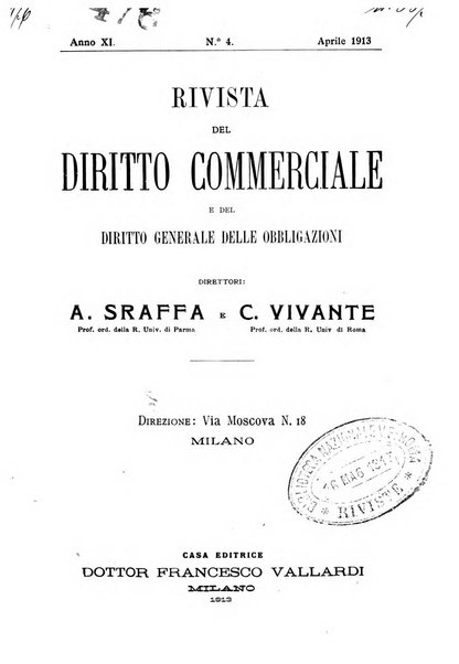 Rivista del diritto commerciale e del diritto generale delle obbligazioni