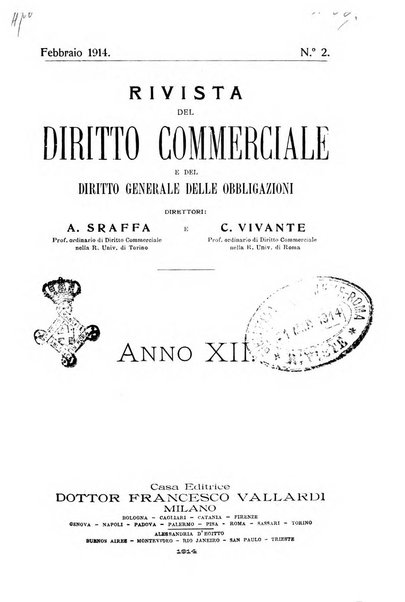 Rivista del diritto commerciale e del diritto generale delle obbligazioni