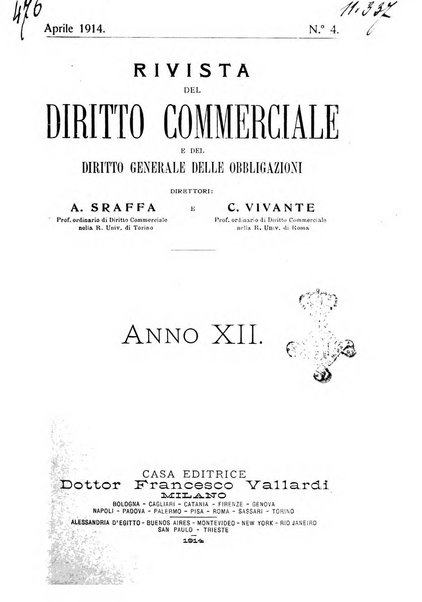 Rivista del diritto commerciale e del diritto generale delle obbligazioni