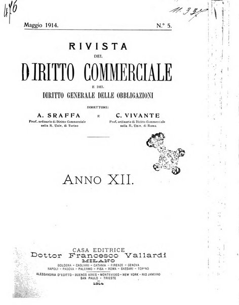 Rivista del diritto commerciale e del diritto generale delle obbligazioni