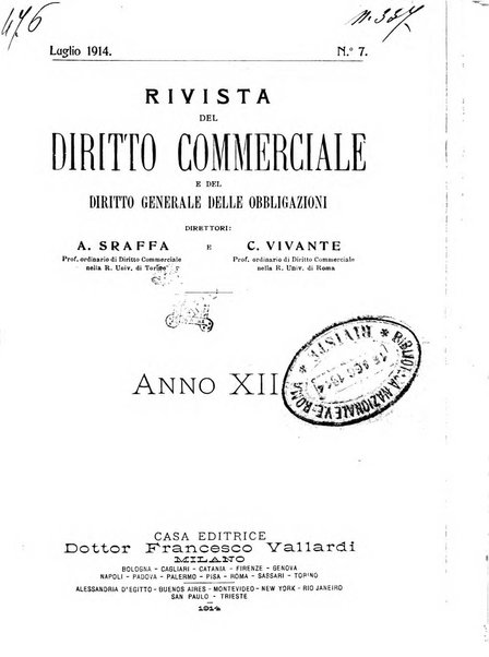 Rivista del diritto commerciale e del diritto generale delle obbligazioni