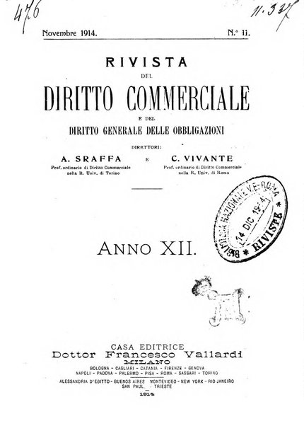 Rivista del diritto commerciale e del diritto generale delle obbligazioni