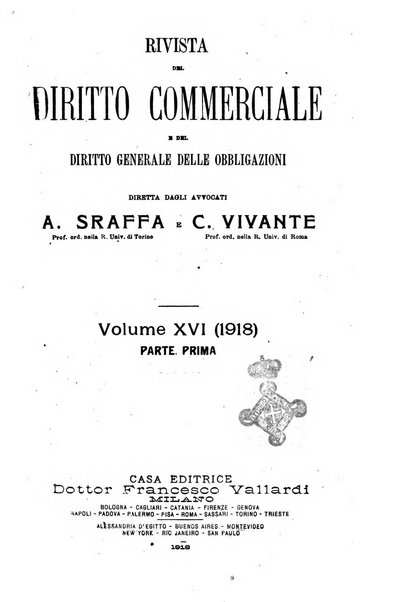 Rivista del diritto commerciale e del diritto generale delle obbligazioni