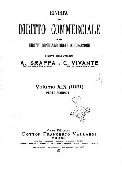 Rivista del diritto commerciale e del diritto generale delle obbligazioni